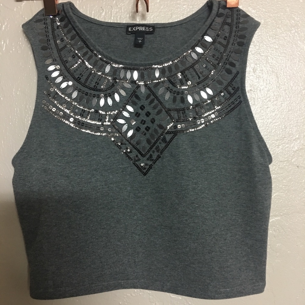 New EXPRESS Embellished Crop Top